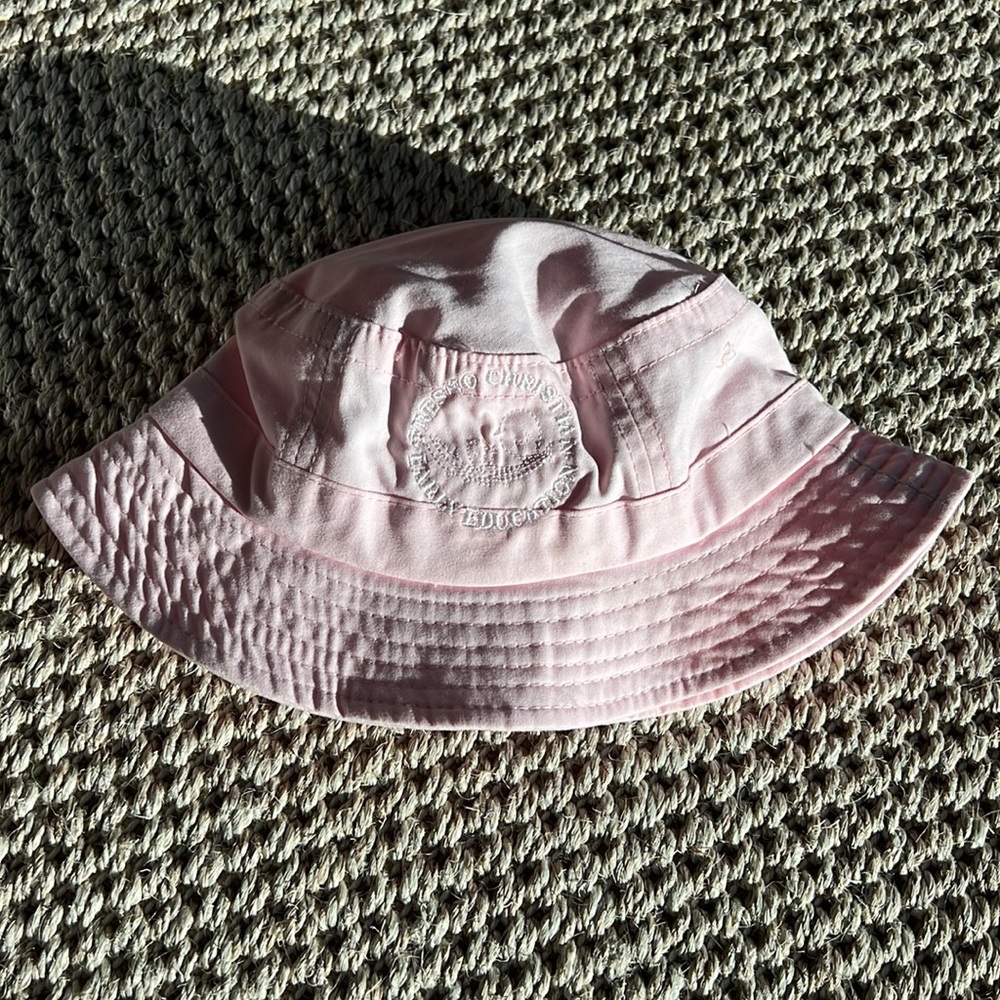 Custom Private School Pink Bucket Hat size 1-2 year
